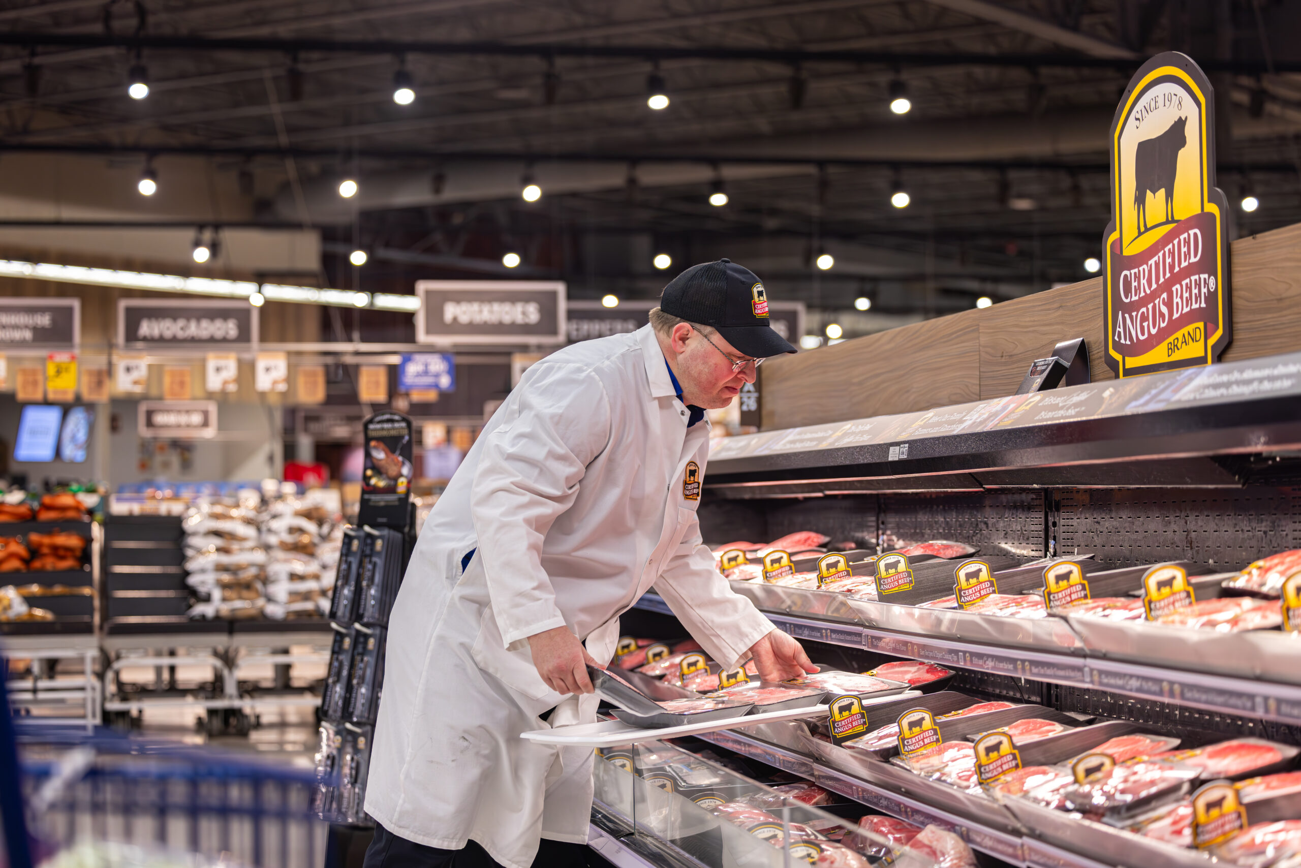grocery store meat case stocker