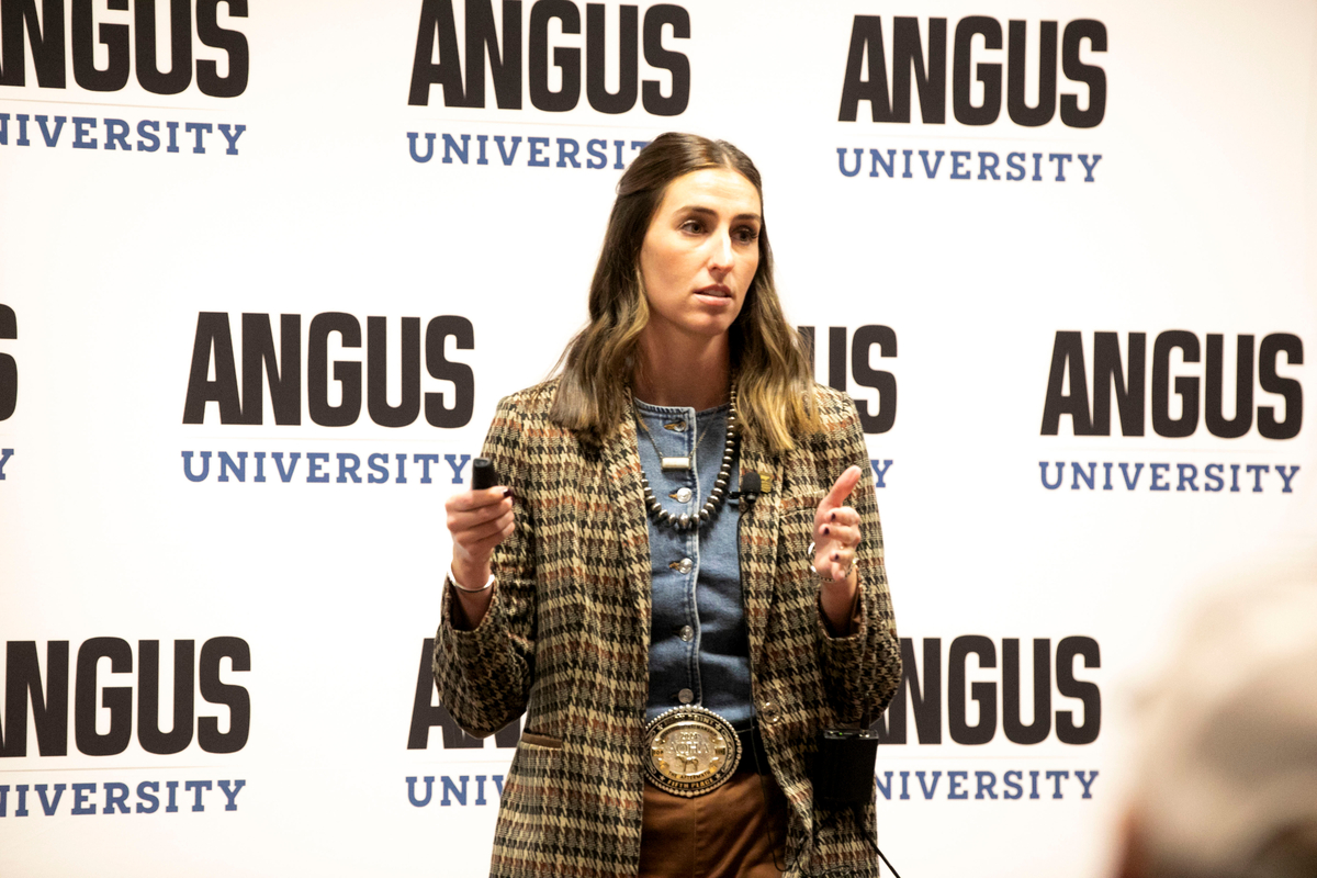 Kirsten Nickles presenting at Angus University