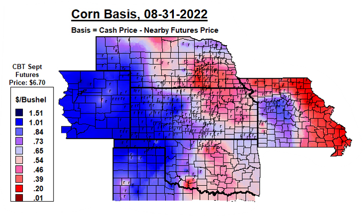 Corn Basis August 31, 2022