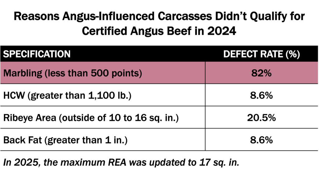Top Reasons Carcasses Didn't Qualify for CAB in 2024