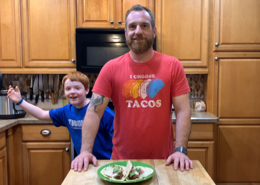 Chef Gavin Pinto and his son